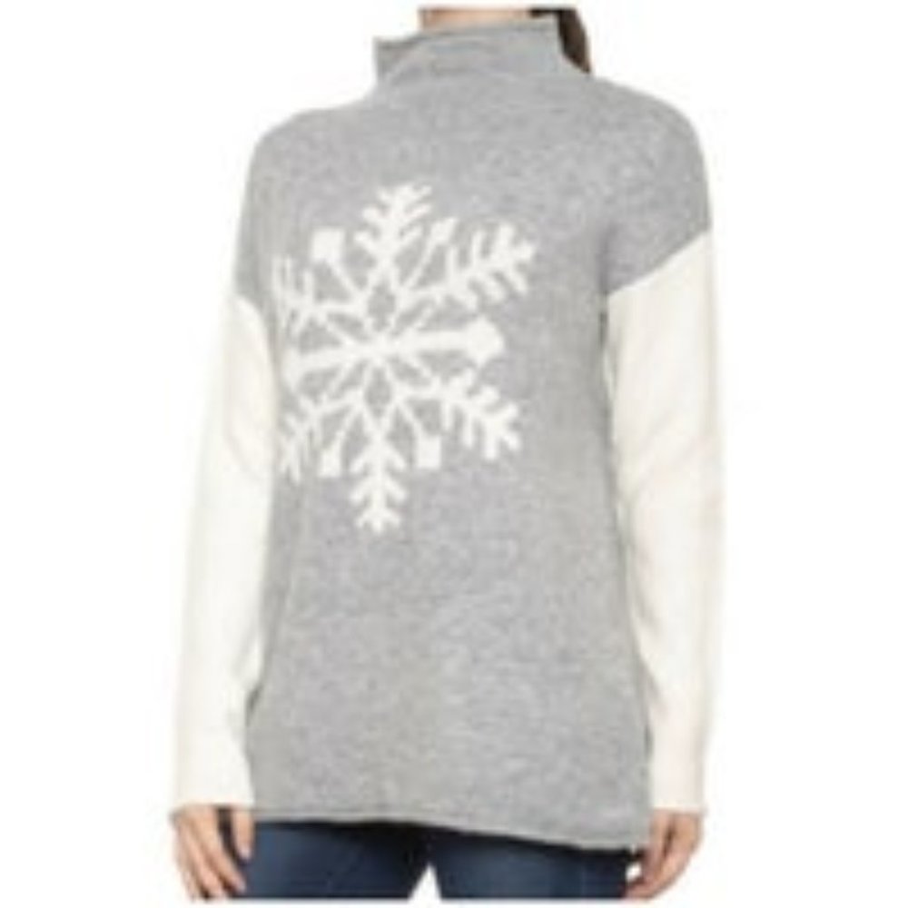 NWT Cupcakes & Cashmere Mock Turtleneck Snowflake Sweater Size 1X